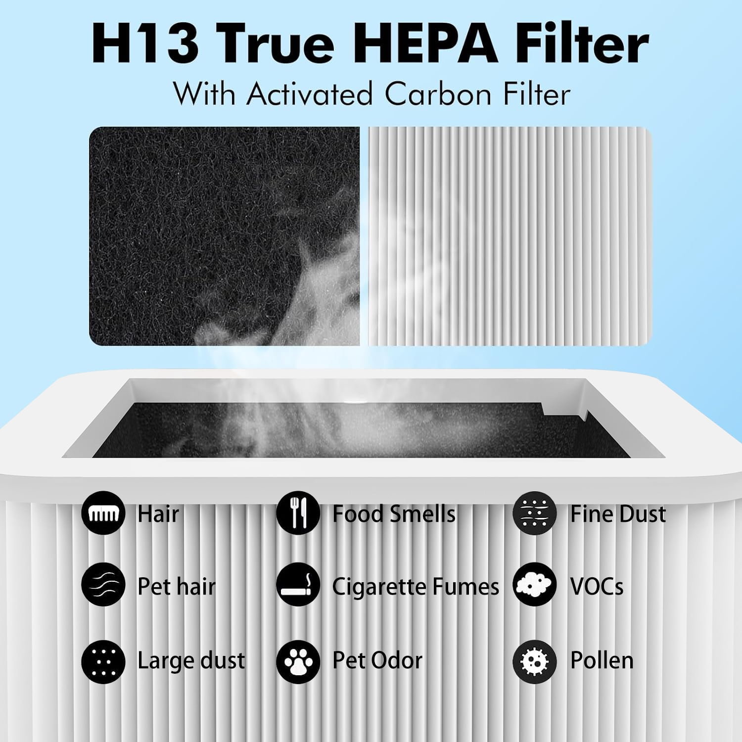 FFAC 211+ Filter Replacement Compatible with 211+ Air Purifier, 2-in-1 H13 HEPA Filter and Activated Carbon Filters,2 Pack