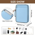 thumbnail image 3 of Haosy Accordion File Organizer Zipper Binder 500 Sheet 6-Tab Expanding File Folder Multi-Pocket 1.2 Inch 3 Ring Light Sky Blue, 3 of 7