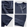 thumbnail image 6 of uikmnh Men's T Shirts European Solid Color Knitted Pineapple Jacquard Texture Men Casual Loose Comfortable Trendy Button Open Neck Short Sleeved T Shirt Size:L, 6 of 7