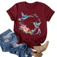 thumbnail image 4 of SMihono Hauts pour Femmes Été Chic Décontracté Femmes Décontracté Impression de Lettres Manches Courtes Col Rond T-Shirt Ample Blouse Hauts T-Shirt Oversize pour Femmes, 4 of 5