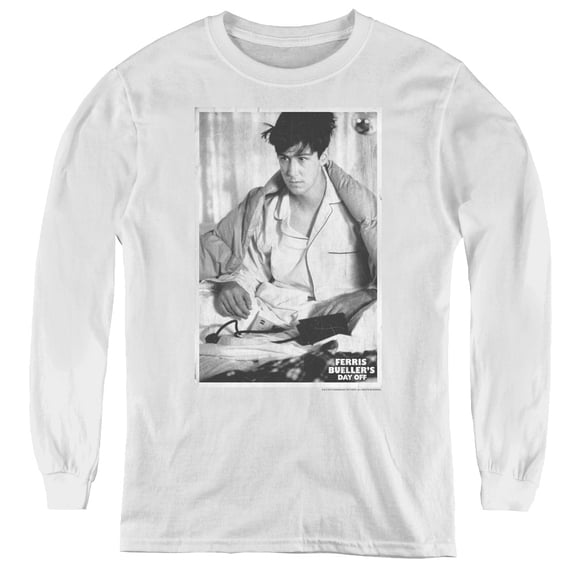 Ferris Bueller Cameron Youth Long Sleeve T-Shirt Tee White
