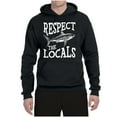 thumbnail image 2 of Wild Bobby Respect The Locals Save Our Oceans Shark Animal Lover Unisex Graphic Hoodie Sweatshirt, Black, Small, 2 of 6