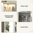thumbnail image 3 of Blotout 2 Door Armoire Wardrobe Closet with Mirror & Sensor Lights, 71'' Large Wardrobe Armoire with 2 Drawers & Shelves, Modern Wooden Armoire Storage with Hanging Rod for Bedroom, White, 3 of 7