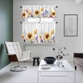 thumbnail image 4 of Sunflower Kitchen Curtains Sets for Windows 24 Inch Length, Yellow Purple Summer Botanical Vintage Rod Pocket Window Treatments Tier Curtains and Valances Set for Bedroom/Bathroom, 4 of 8