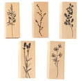 thumbnail image 4 of kurtrusly Stamp Rectangular Wood Rubber Scrapbooking Stamp DIY Flower Printing Photo Album Seal, Type 1, 4 of 6