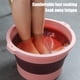 thumbnail image 3 of Cubo de masaje plegable de plástico grueso, cubo para baño de pies con asa, lavabo portátil para el hogar, cubo para baño de pies, 3 of 9