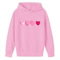 thumbnail image 3 of Eltusu Girls Valentines Hoodies, Loose Fit Heart Graphic Long Sleeve Comfort Pullover Sweatshirts Pink Size 7-8 T, 3 of 4