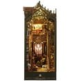 thumbnail image 2 of Toorise DIY Book Nook Kit Exquisite 3D Wood Puzzle Booknook Pretty Bookshelf Insert Decor Alley Solid Book Nook Model with Furniture and LED Light Artistic Book Stand Model for Desktop-black-, 2 of 10