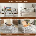 thumbnail image 5 of SEGMART Glass Coffee Table, Rectangle Coffee Table, Tea Table, Modern Side Coffee Table with Iron Leg, Glass Tabletop with Lower Shelf, Modern Dining Center Table for Home Living Room Office, 5 of 9