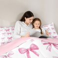 thumbnail image 5 of Feelyou Kawaii Bowknot Kids Twin Comforter Sets, White Pink Watercolor Bedding Set, 2pcs, 5 of 8