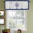 thumbnail image 5 of Blue Compass Nautical Valances for Windows, Coastal Abstract Art Retro Light Filtering Kitchen Curtains, Rod Pocket Window Valance Curtains for Living Room Bedroom, 42" W x 18" L, 2 Panels, 5 of 9