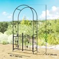 thumbnail image 3 of Outsunny 7ft Steel Garden Arch with Double Gate, Garden Arbor Trellis Black, 3 of 10