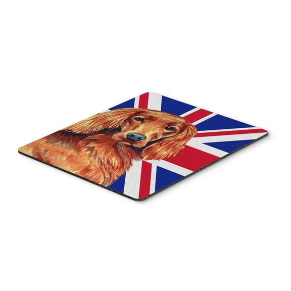 Carolines Treasures LH9504MP "Irish Setter with English Union Jack British Flag Mouse Pad Hot Pad or Trivet" Large