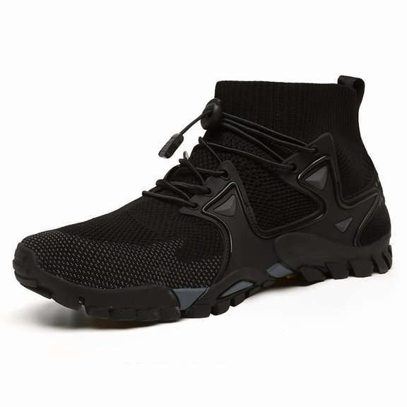 Men's Lightweight Water Shoes Breathable Non-Slip Hiking Sneakers with Quick-Lock Laces Durable Outdoor Wading Shoes for River Beach Trekking and Daily Wear