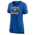 thumbnail image 2 of Women's Royal Edmonton Oilers Crash the Net Tri-Blend T-Shirt, 2 of 3