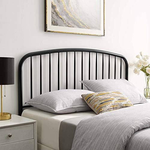 Modway Nova Tête de Lit Pleine en Métal Style Ferme Moderne, Noir