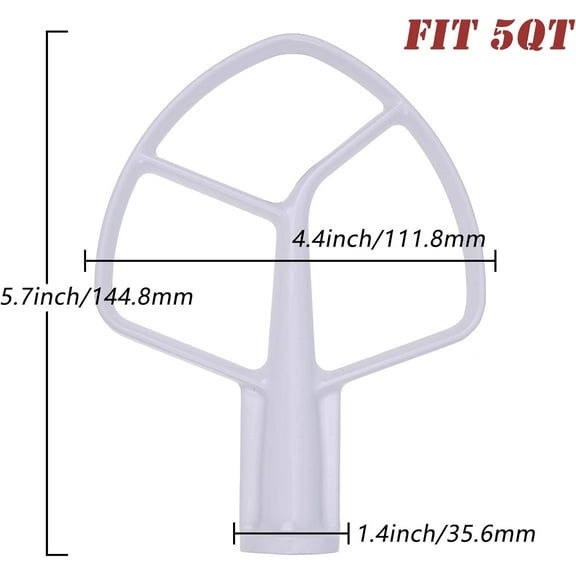 K5AB Flat Beater Coated Anti-stick Replacement for KitchenAid 5-QT Bowl-Lift Stand Mixer KSM50 KSM5 KSM450 K5SS