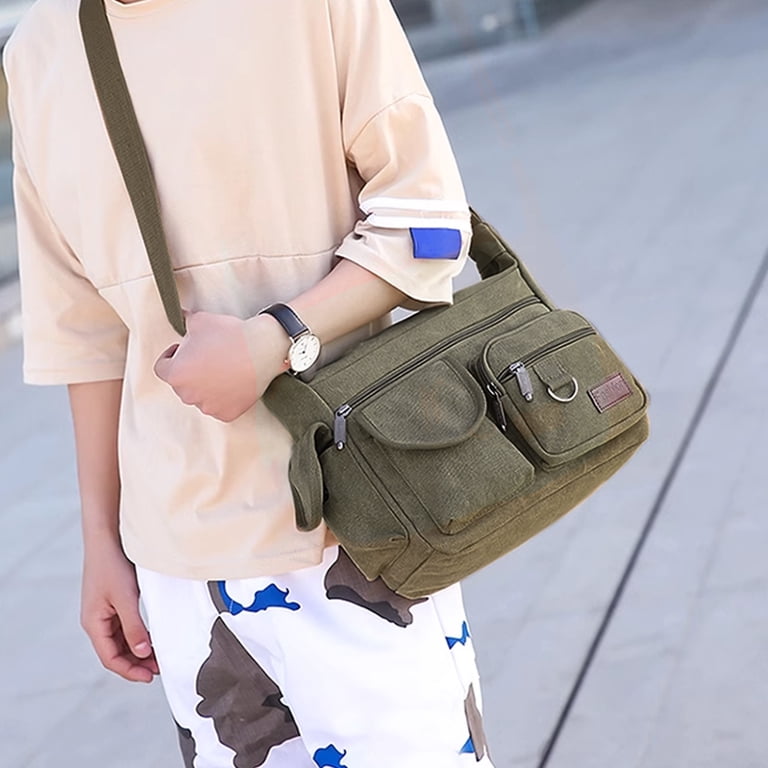 Wizzard men’s messenger bag WIZUTIZ Men's Crossbody Bag Shoulder Bag Canvas Outdoor Daily