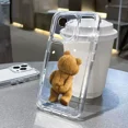 thumbnail image 1 of Cartoon Bear Transparent Phone Case For iPhone 15 14 13 12 11Pro Max Mini XS X XR 7 8 Plus SE2022 Luxury Shockproof Soft Cover Transparent C299 iPhone 12 Pro, 1 of 5