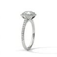 thumbnail image 3 of Dazzling Real Moissanite Halo Engagement Ring in 14k White Gold Plated, 3 of 3