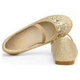 thumbnail image 5 of Dream Pairs Kids Girls Mary Jane Princess Flats Wedding Party Shoes AURORA-03 GOLD/GLITTER Size 9 Toddler, 5 of 6