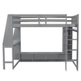 thumbnail image 7 of Kumix Full Size Gaming Loft Bed with Desk, Multi-storage Shelves, LED and a Hanging Clothes Rack, Wood Loft Bed with Full-Length Guardrail and Ladder for Teens Adults, Noise-Free, Gray, 7 of 7