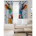 thumbnail image 2 of Vintage Cow Blackout Curtains for Bedroom Living Room Darkening Curtains 84 Inch Length 2 Panels Set Country Oil Abstract Painting Wooden Grain Window Curtain Window Treatment Grommet Drapes 42"x84", 2 of 9