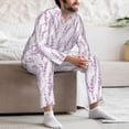 thumbnail image 7 of Sikiie Lavender Flowers Mens Pajama Set, Soft Warm Long Sleeve Sleepwear, Cozy Button-Down Pjs for Men-Large, 7 of 7