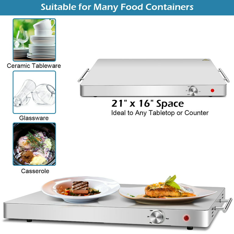 3 X 2.5L ELECTRIC BUFFET SERVER ADJUSTABLE TEMPERATURE FOOD WARMER HOTPLATE  TRAY