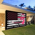 thumbnail image 3 of 10X8ft Breast Cancer Awareness Banner Backdrop Black Pink Backdrop Pink Butterfly Love Hope Faith Strength Ribbon Party Charity Activities Fundraising Gathering Banner Photographic background, 3 of 5