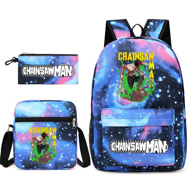 Mochila con estampado de motosierra para hombre, bolsa de hombro para ordenador portátil, estuche para lápices, estilo Hip Hop, novedad Fivean unisex