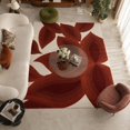 Square Pattern Extra Large Area Rug Hand-Tufted Wool Area Rug, Handmade Modern Abstract Large Leaf Pattern ...