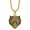 Gold, variant on Men's Stainless Steel Gothic Animal Tiger Head Pendant Biker Necklace with 60CM Chains Silver
