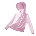 thumbnail image 3 of Sentmoon UPF Shirts for Boys and Girl Long Sleeve Cotton Girls Lightweight Jackets Solid Color Hooded Neck Zipper Kids Workout Tops Stylish 2025 Summer for Vacation Pink 12 Years, 3 of 6