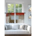 thumbnail image 4 of Sheer Curtains 54 Inch Length 2 Panels Set for Kitchen, Red Brown Semi Sheer Curtains for Windows, Blue White Modern Rustic Neutral Graffiti Art Voile Window Treatments Rod Pocket Curtain, 4 of 7