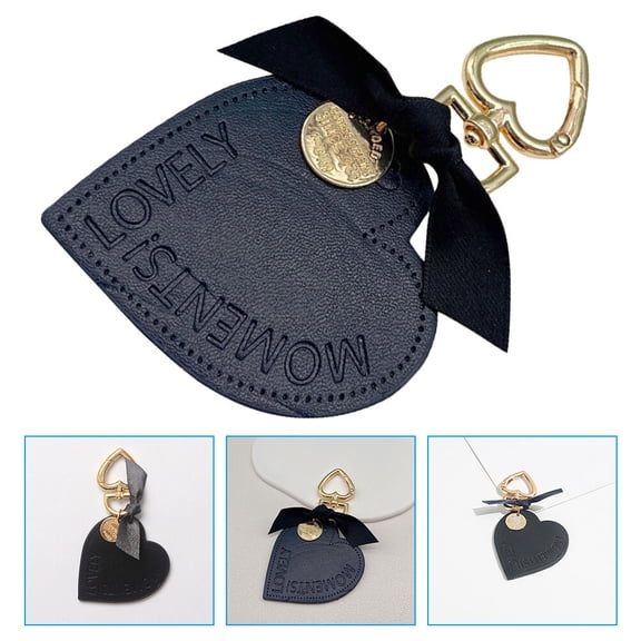 BESTYASH Heart Pendant Key Chain in Black for Decorative Use on Keys and Backpacks