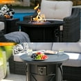 thumbnail image 3 of Bali Outdoors 30" Round Gas Fire Pit Table 50000 BTU Fire Column for Outside Backyard, Patio, Black, 3 of 7
