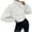 White, variant on ATOYSOY Women's Casual Blouse Fleece Loose Cropped Coat Tops Solid Color Jackets Spring Fashion Long Sleeve Shirts Winter Workout Zipper Stand Collar Sweatshirts Black L