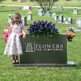 thumbnail image 4 of Sympathy Silks Artificial Cemetery Flowers 30" Purple Rose Buds Saddle for Headstone, 4 of 8