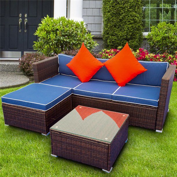 Patio Dining Sets Clearance, 3 Piece Patio Furniture Sets with 3 Seater