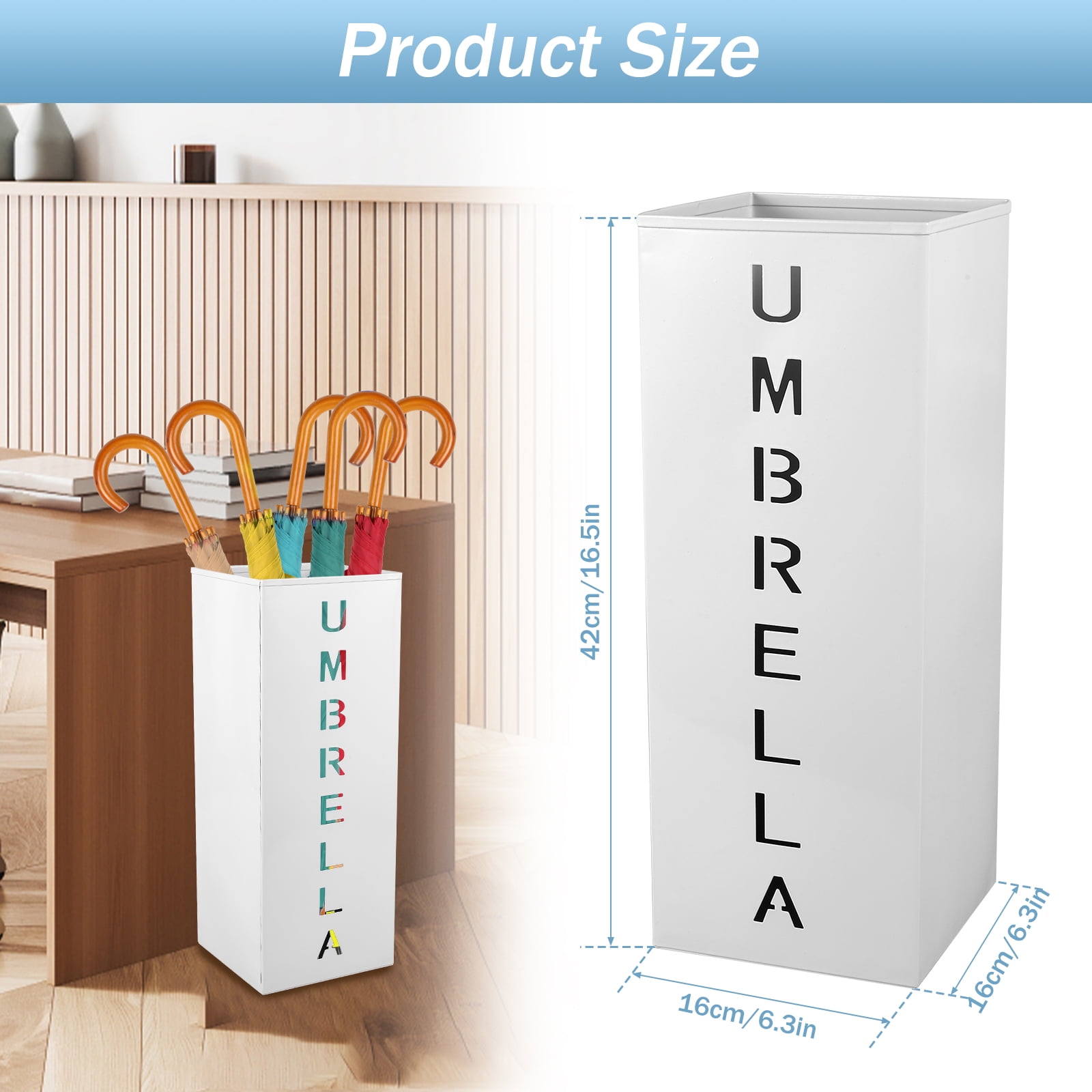 Qenwkxz White Metal and Antirust Coating Umbrella Stand