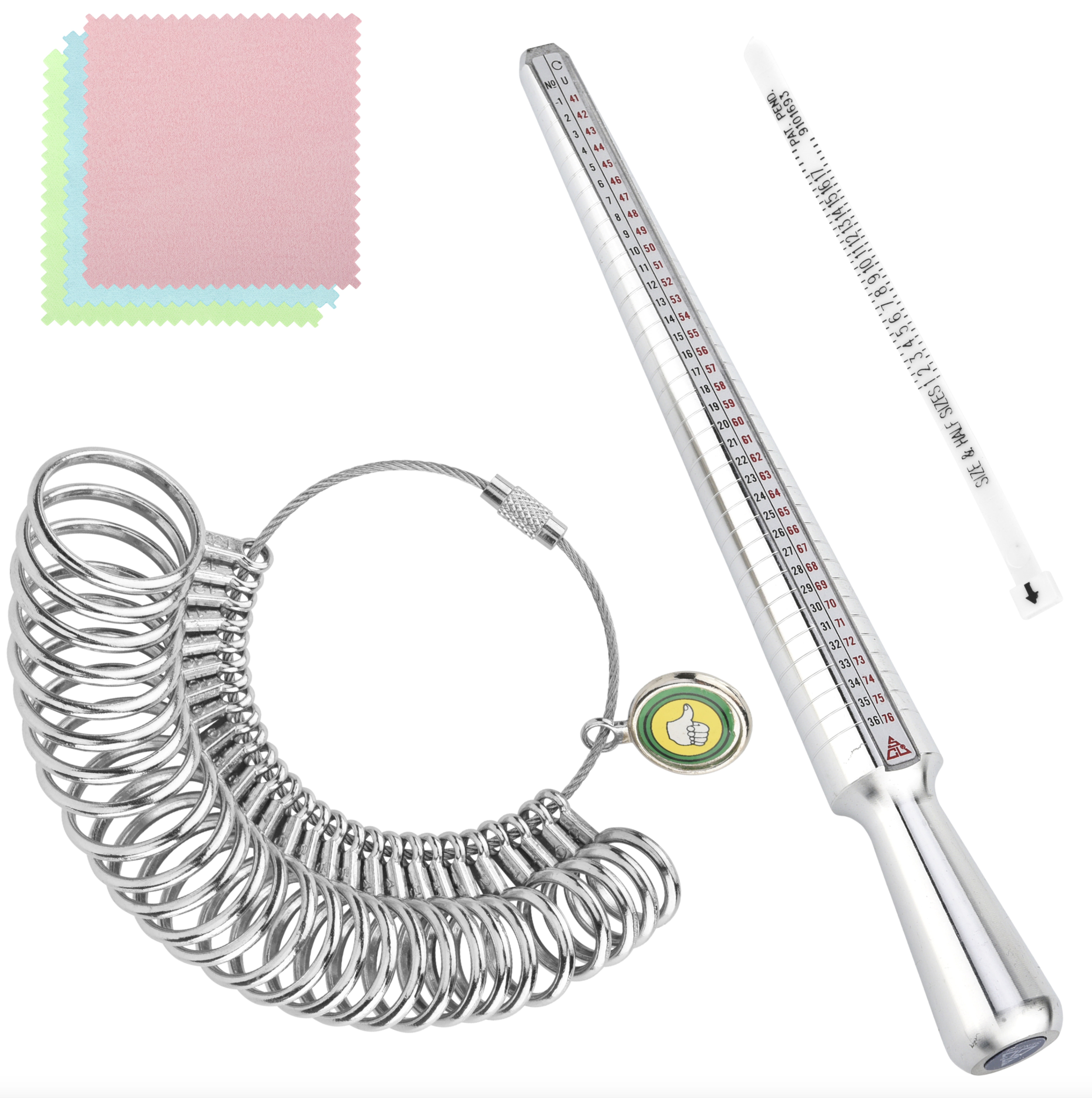 Ring Measuring Tools Set: Ring Sizer Stick, Ring Mandrel, Ring Sizer Guage,  Ring Magnifier