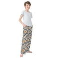 thumbnail image 4 of FORMRS Kids Pajama Pants with Pockets Size 11-12Y Boys Lounge Sleep Bottoms, Orange Art Pattern, 4 of 8