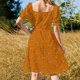 thumbnail image 5 of Vestido de manga corta con diseño retro simplista de arte pop de Texas Longhorn, atuendos de verano para mujer , cóctel de vestidos, vestido, 5 of 7