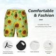 thumbnail image 5 of Balery Sunflower Leaves Mens Swim Trunks Swim Shorts for Men Quick Dry Inseam Beach Shorts with Compression Liner Pocket-XX-Large, 5 of 9