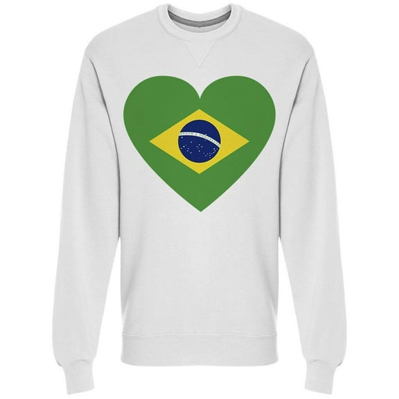 Republic Of Brazil Heart Sweatshirt Men -Image by Shutterstock, Male 3X-Large