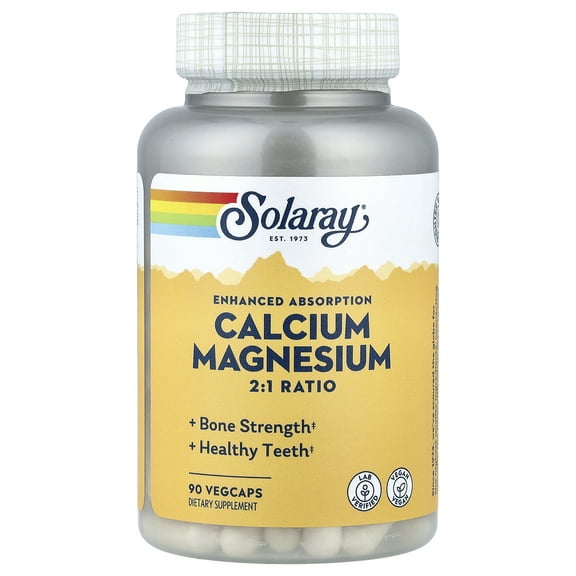 Calcium and Magnesium AAC By Solaray - 90 Capsules