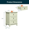 thumbnail image 3 of Heynemo Light Green Modern 3-Drawer Dresser: Tall Narrow Nightstand with Smooth Gliding Drawers, Sturdy Wood Bedside Table for Bedroom, 3 of 10