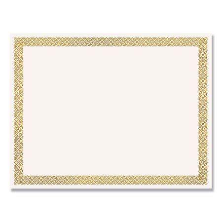 Great Papers! 936060 8.5 in. x 11 in. Foil Border Certificates - Ivory/Gold with Braided Gold Border (12/Pack)