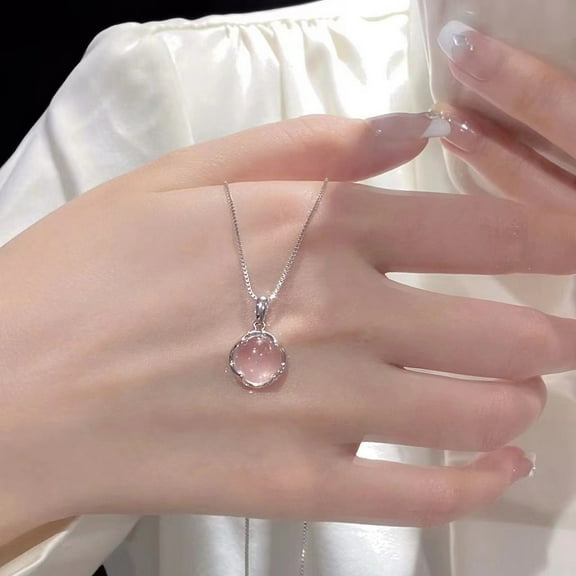 Necklace A for Crystal Pendant Embellished with Chalcedony for an Elegant Look